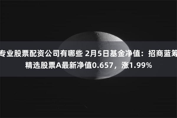 专业股票配资公司有哪些 2月5日基金净值：招商蓝筹精选股票A最新净值0.657，涨1.99%